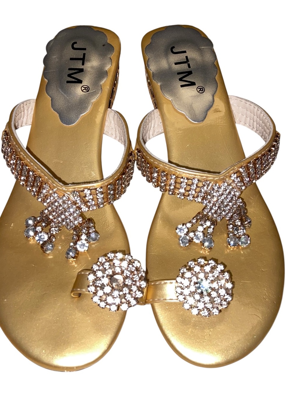 JTM Sandals Womens Size 39 (8.5) Rhinestone Embellished Beach Resort Boho